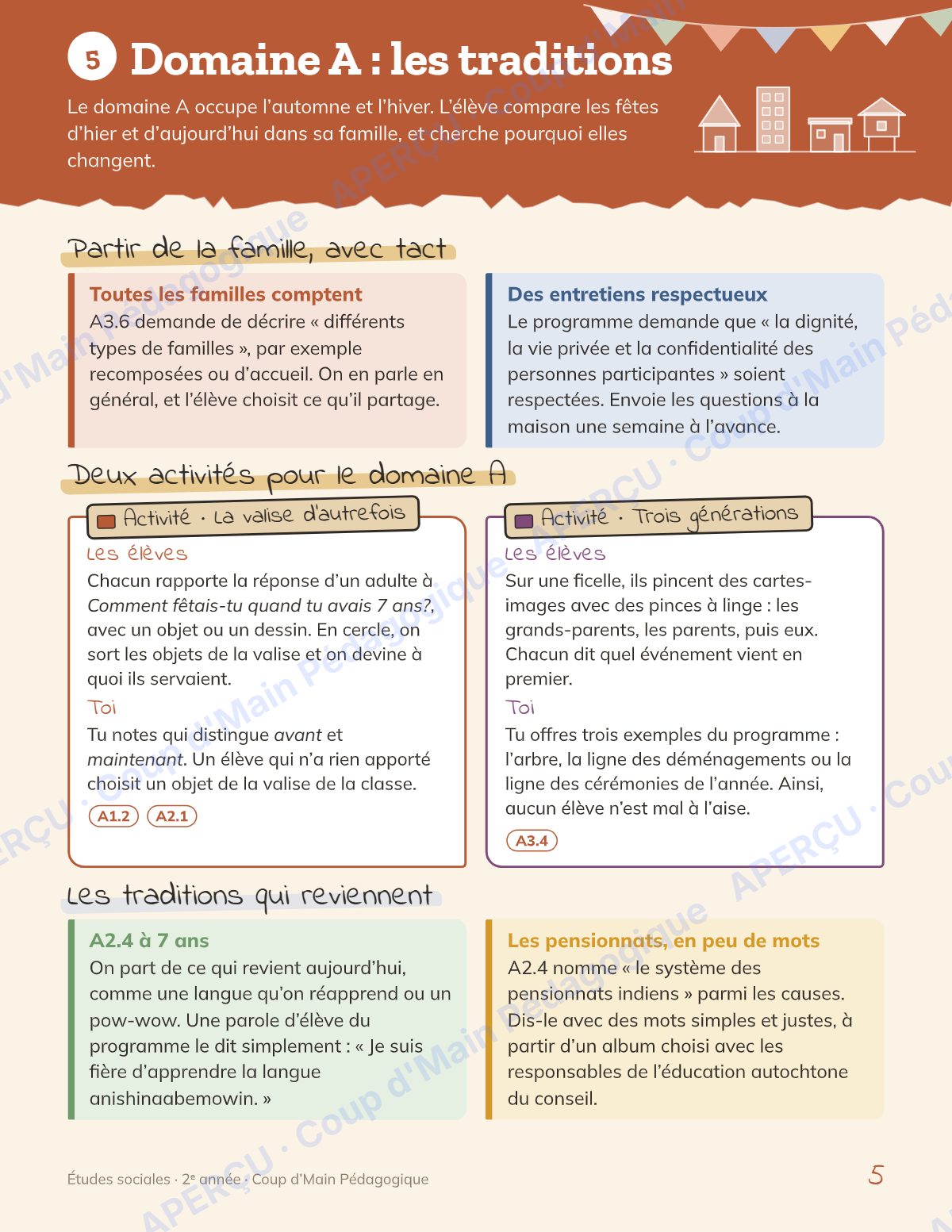 Page 5 — Planification annuelle Études sociales — 2e année