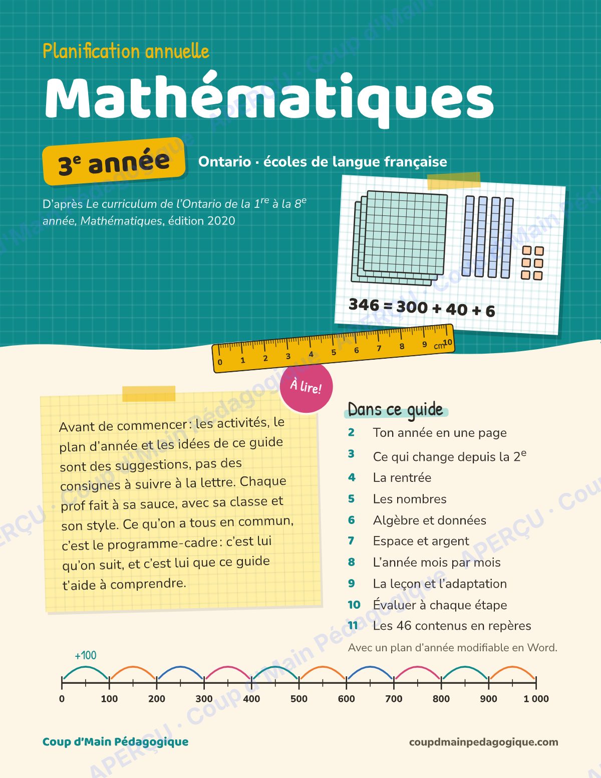 Page 1 — Planification annuelle Mathématiques — 3e année