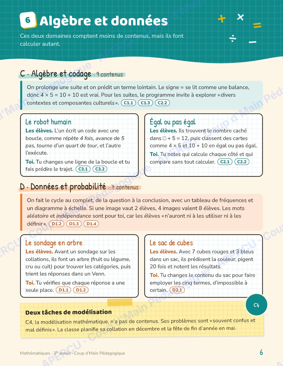 Page 6 — Planification annuelle Mathématiques — 3e année