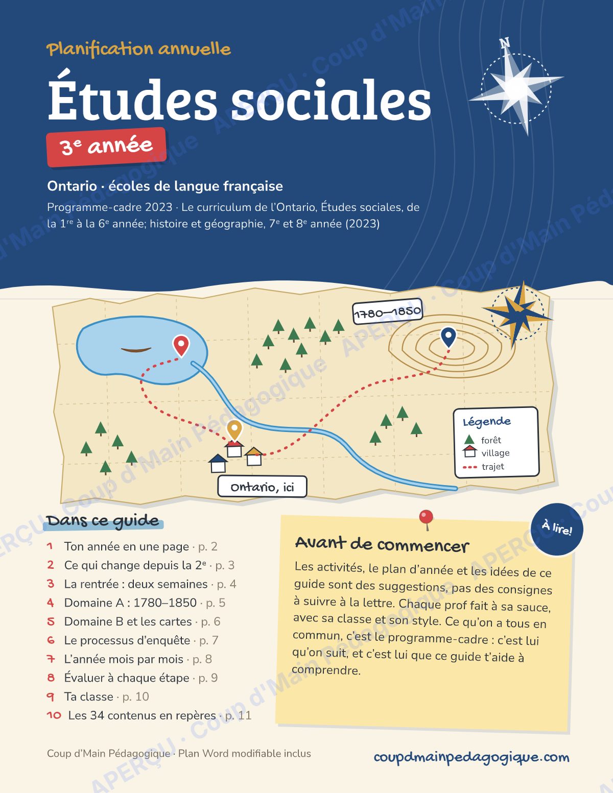 Page 1 — Planification annuelle Études sociales — 3e année