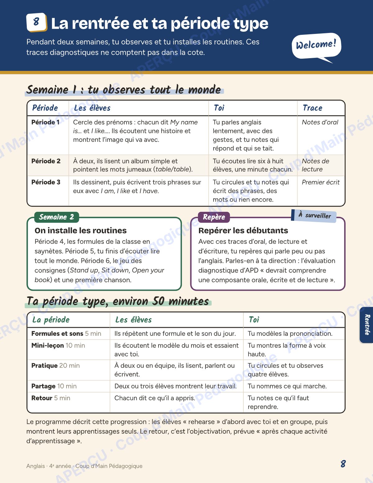 Page 8 — Planification annuelle Anglais — 4e année
