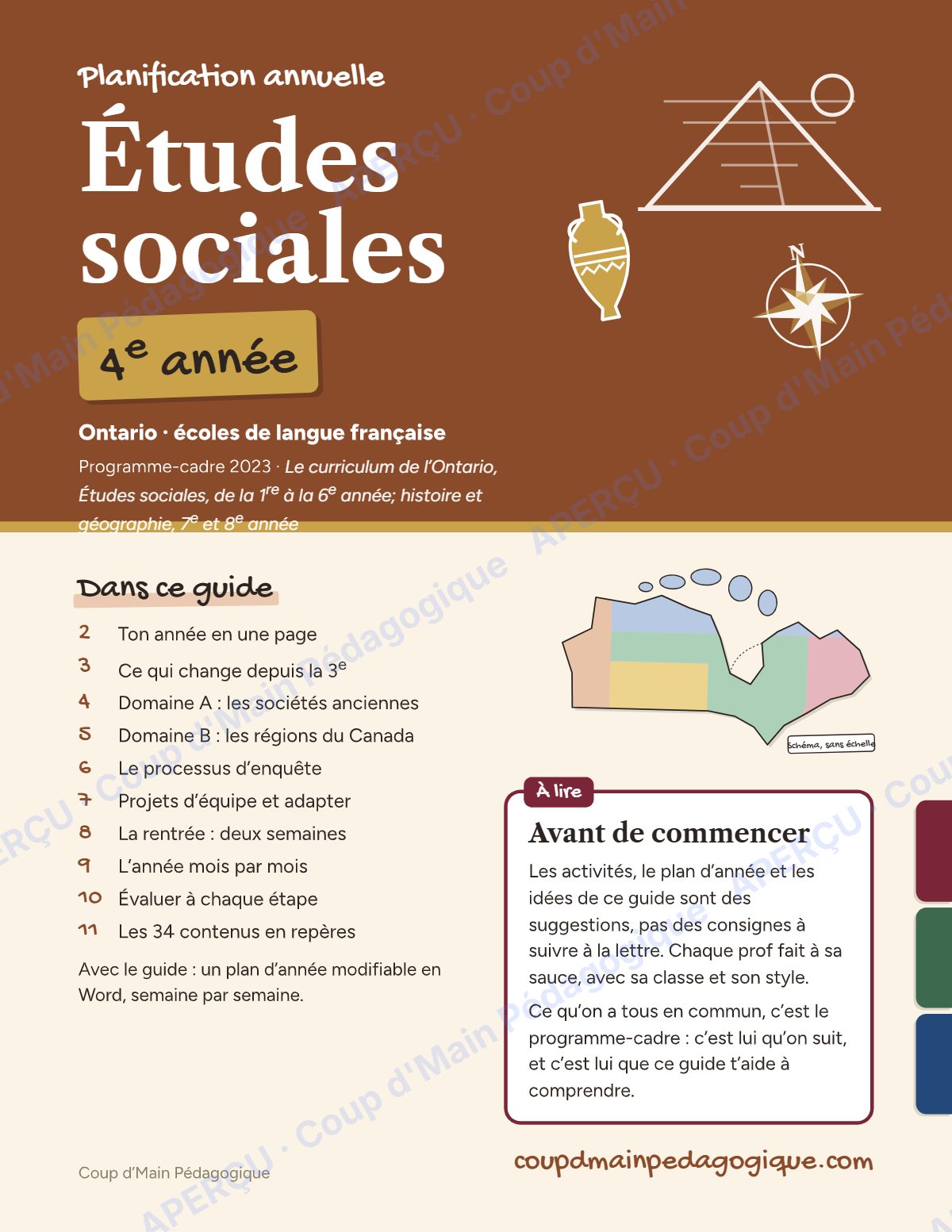 Page 1 — Planification annuelle Études sociales — 4e année