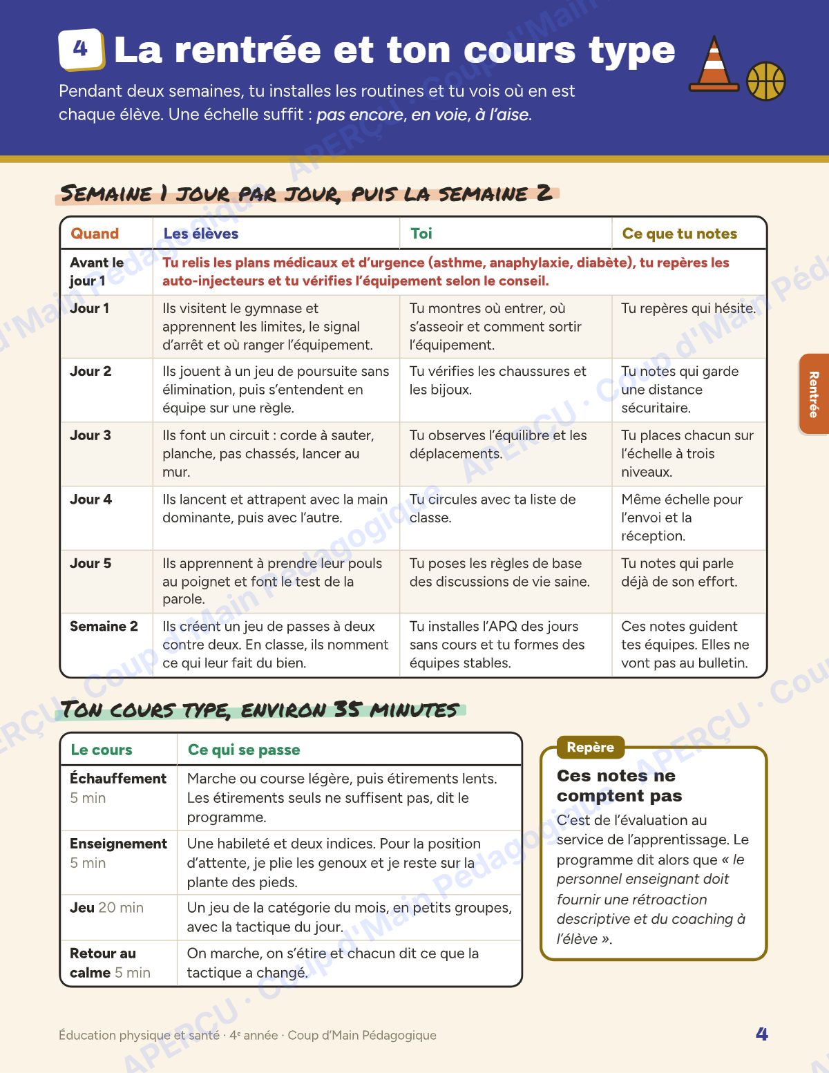 Page 4 — Planification annuelle ÉPS — 4e année