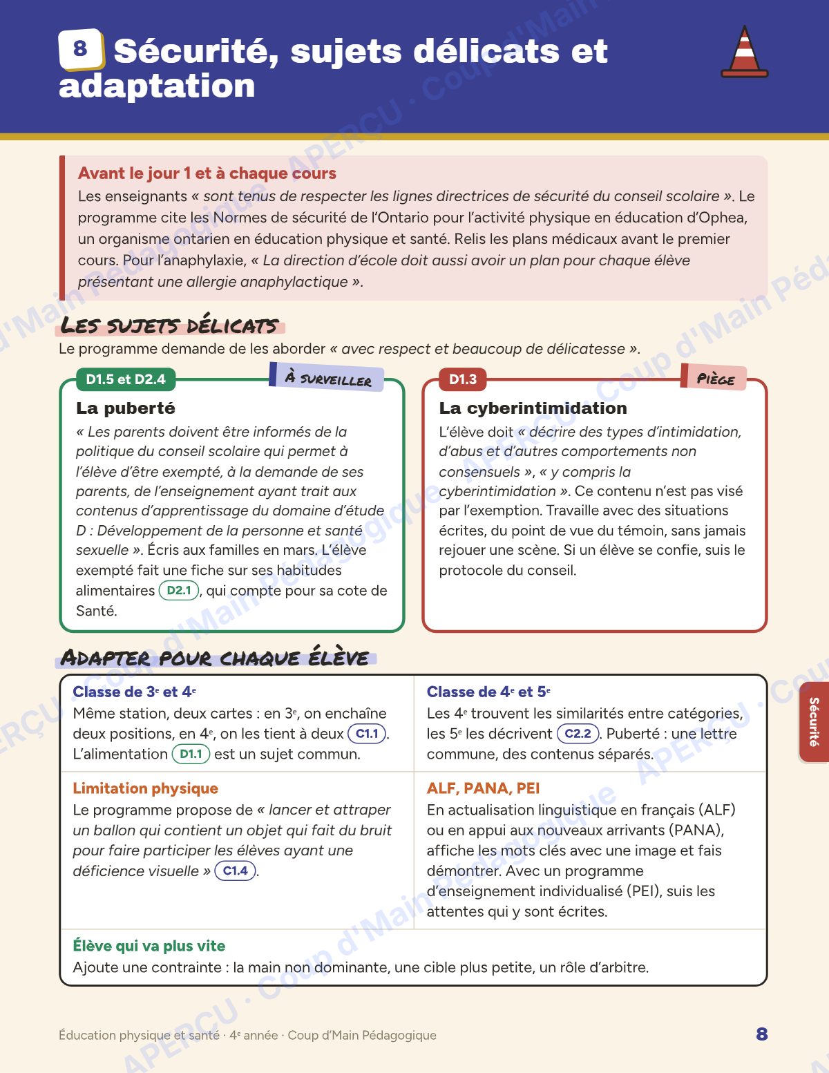 Page 8 — Planification annuelle ÉPS — 4e année