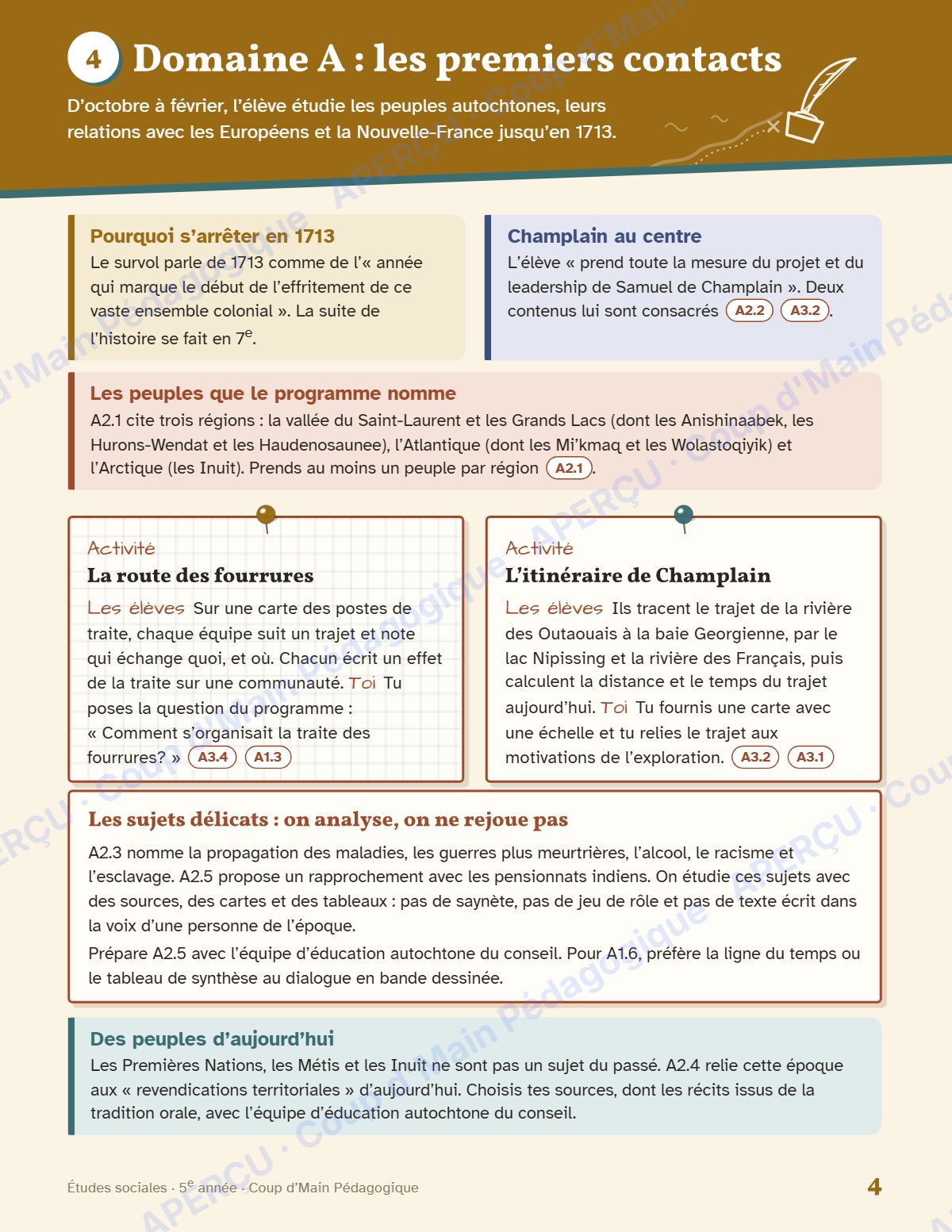 Page 4 — Planification annuelle Études sociales — 5e année