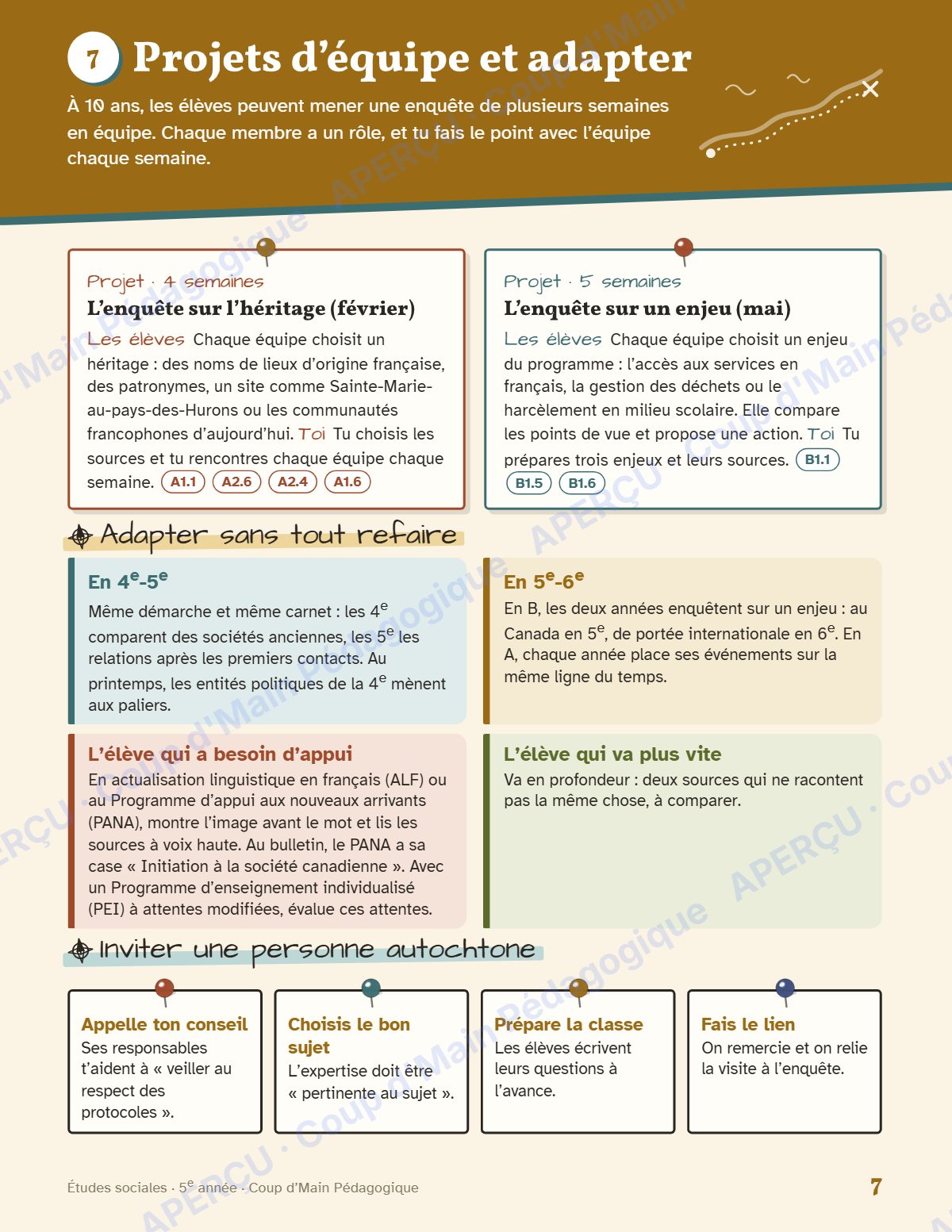 Page 7 — Planification annuelle Études sociales — 5e année
