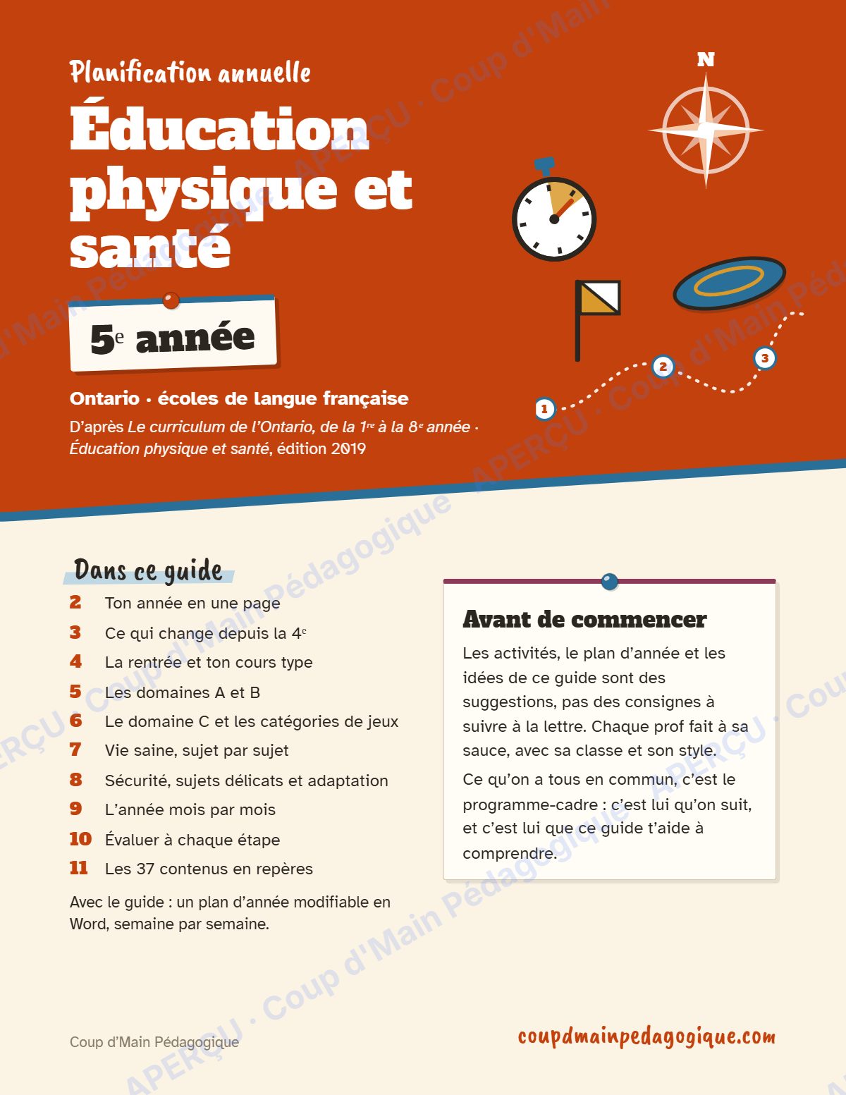 Page 1 — Planification annuelle ÉPS — 5e année