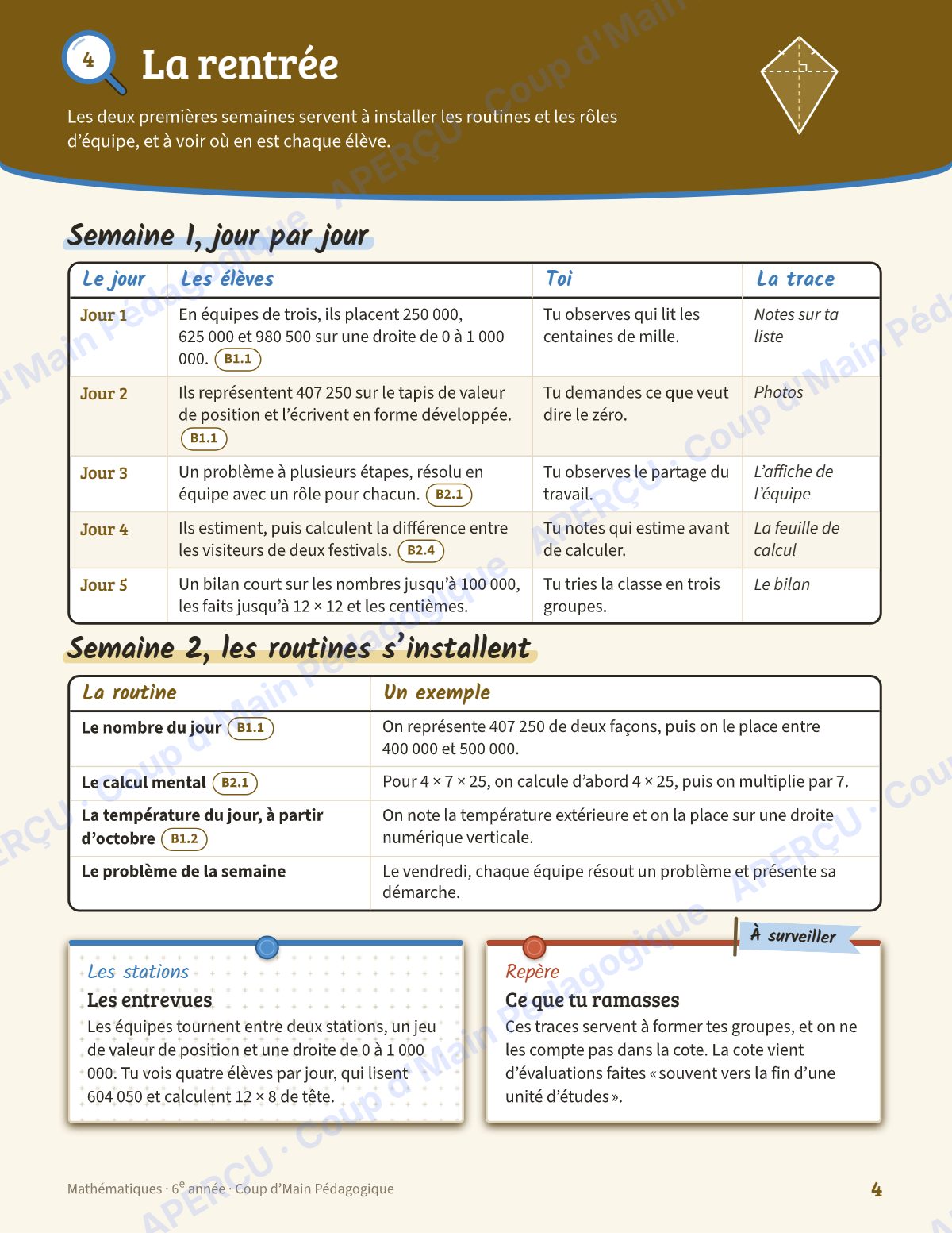 Page 4 — Planification annuelle Mathématiques — 6e année