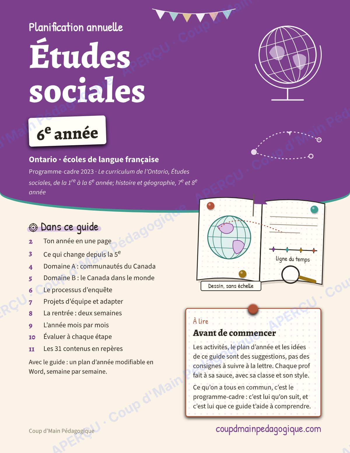 Page 1 — Planification annuelle Études sociales — 6e année