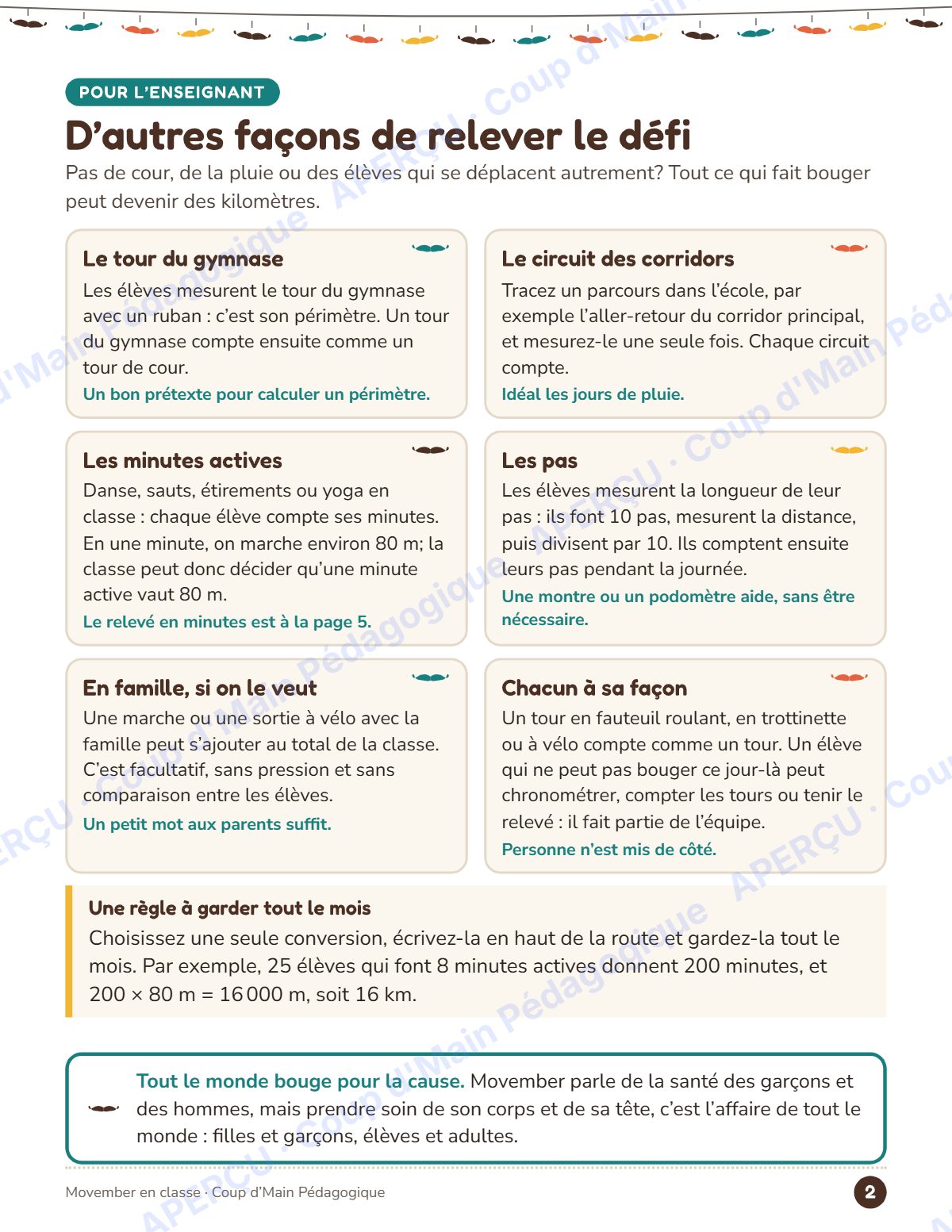 Page 2 — Le défi des 60 km de Movember — 4e-6e année, gratuit