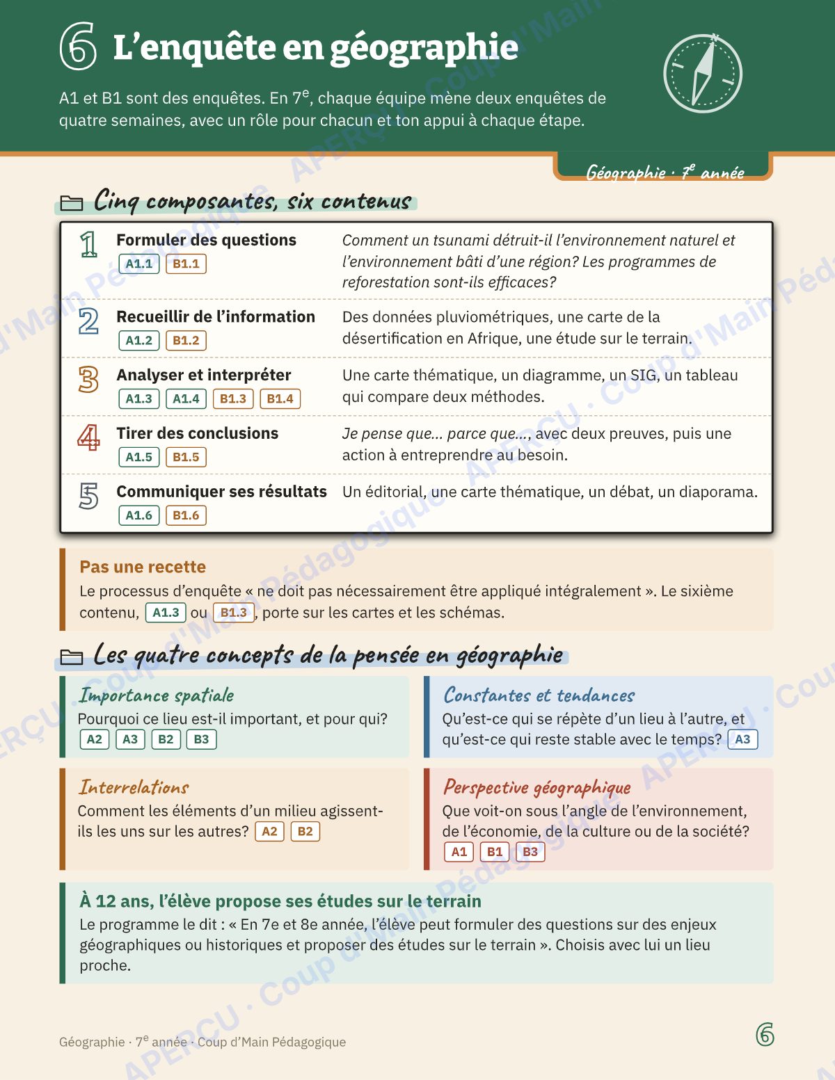 Page 6 — Planification annuelle Géographie — 7e année