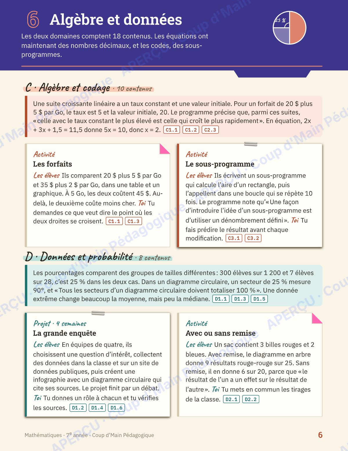 Page 6 — Planification annuelle Mathématiques — 7e année