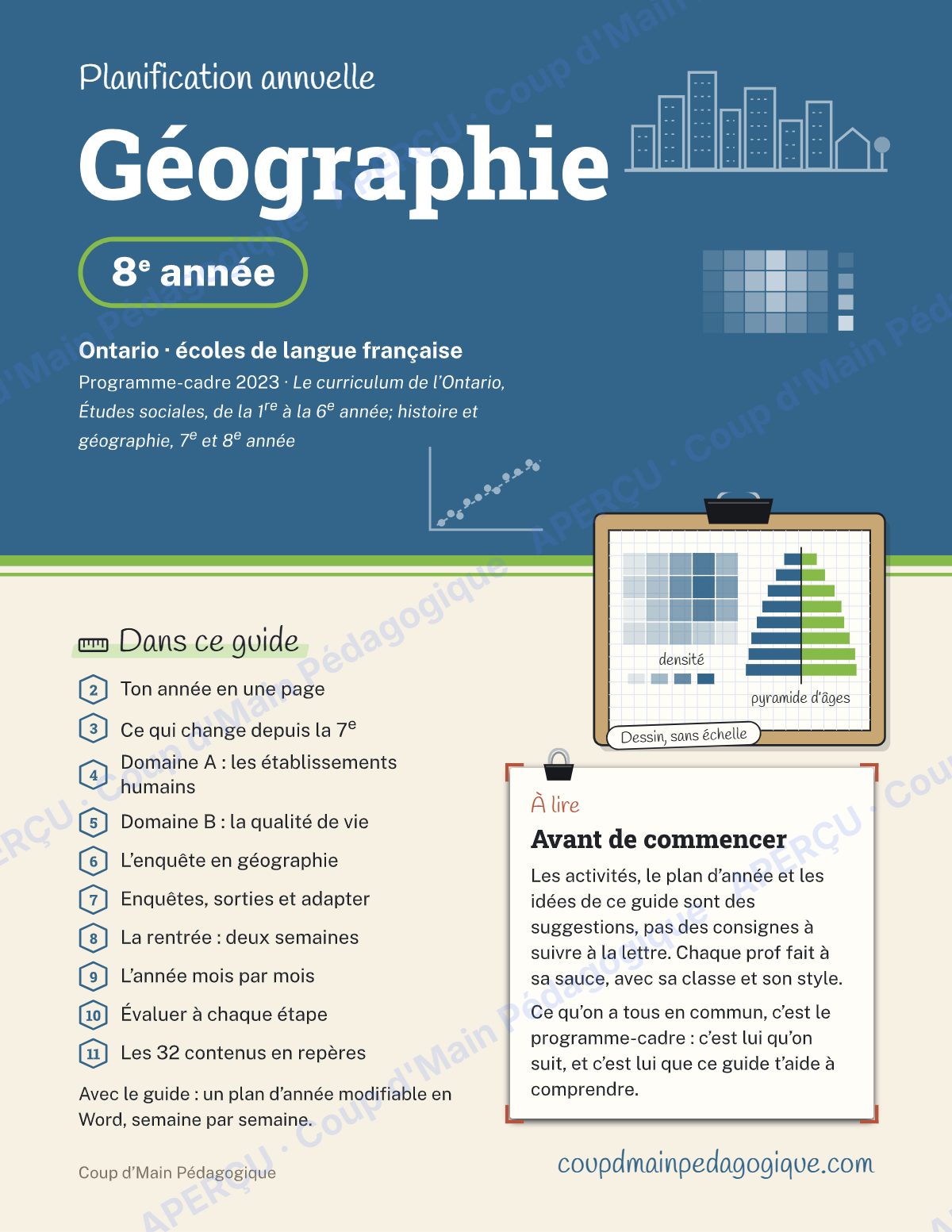 Page 1 — Planification annuelle Géographie — 8e année