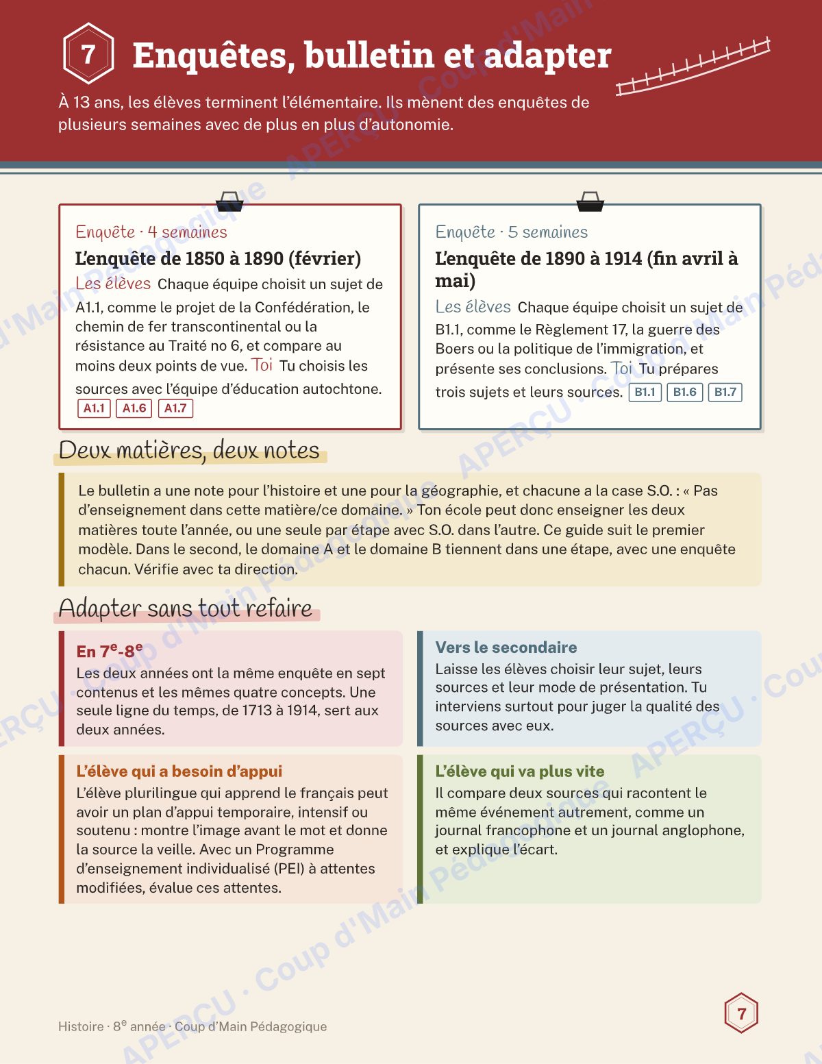 Page 7 — Planification annuelle Histoire — 8e année