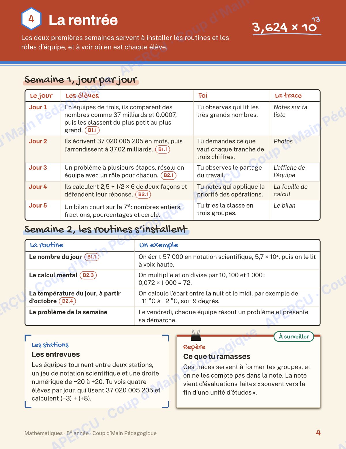 Page 4 — Planification annuelle Mathématiques — 8e année