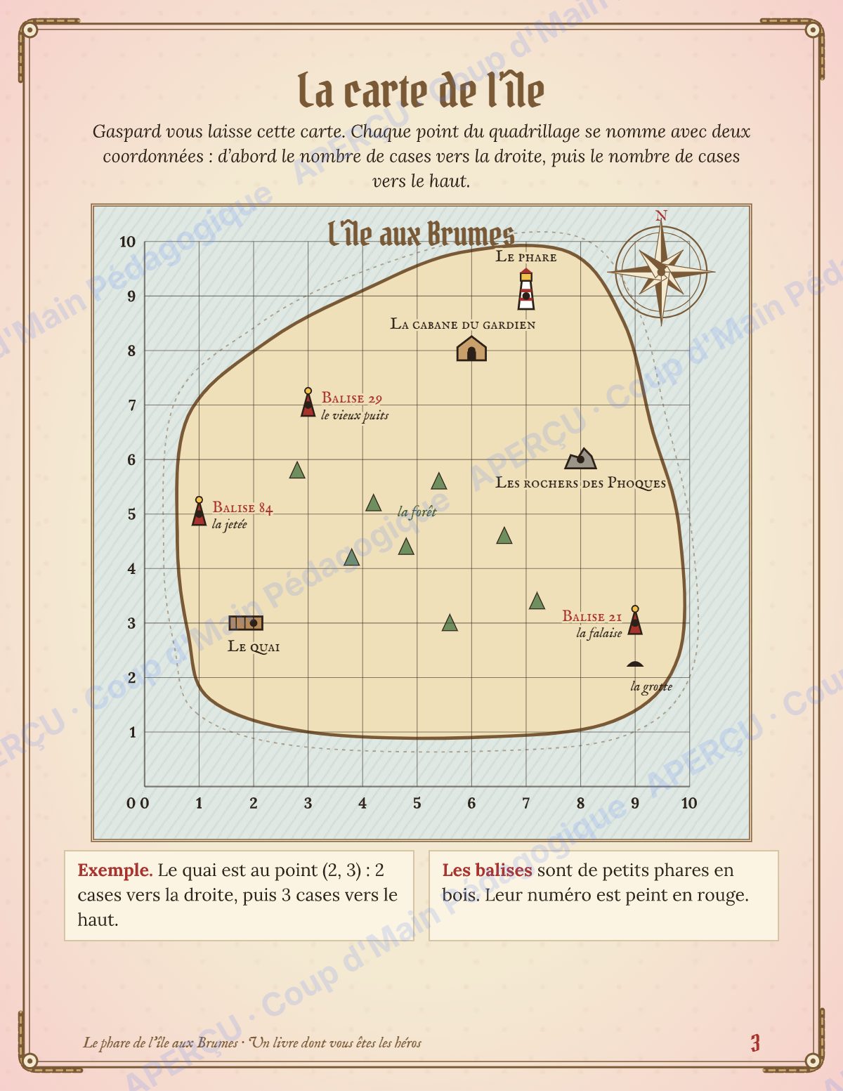 Page 3 — Enquête mathématique — 5e année, l'île aux Brumes