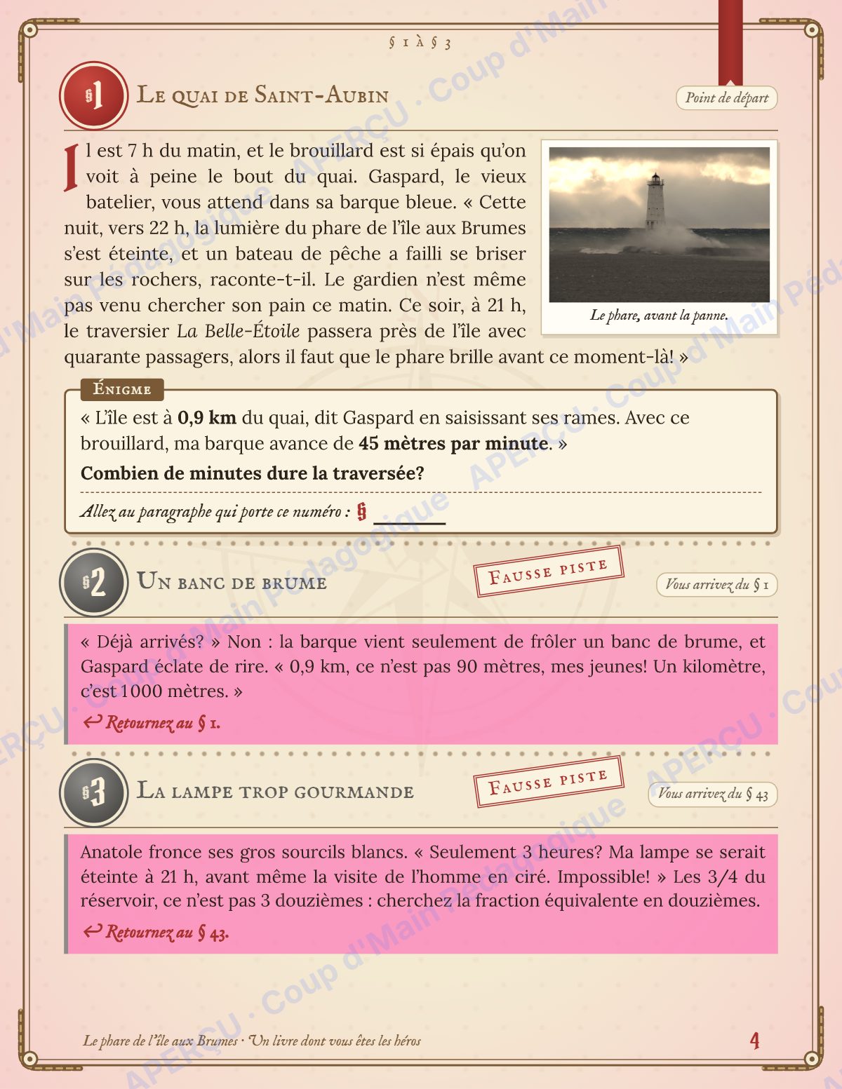 Page 4 — Enquête mathématique — 5e année, l'île aux Brumes