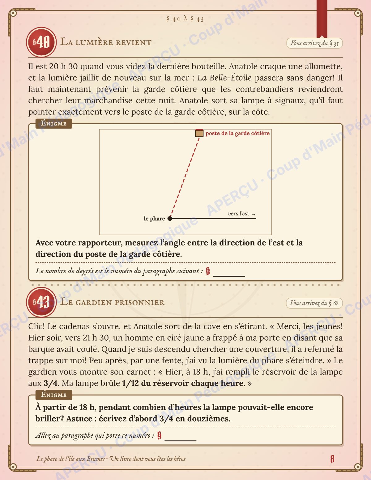 Page 8 — Enquête mathématique — 5e année, l'île aux Brumes