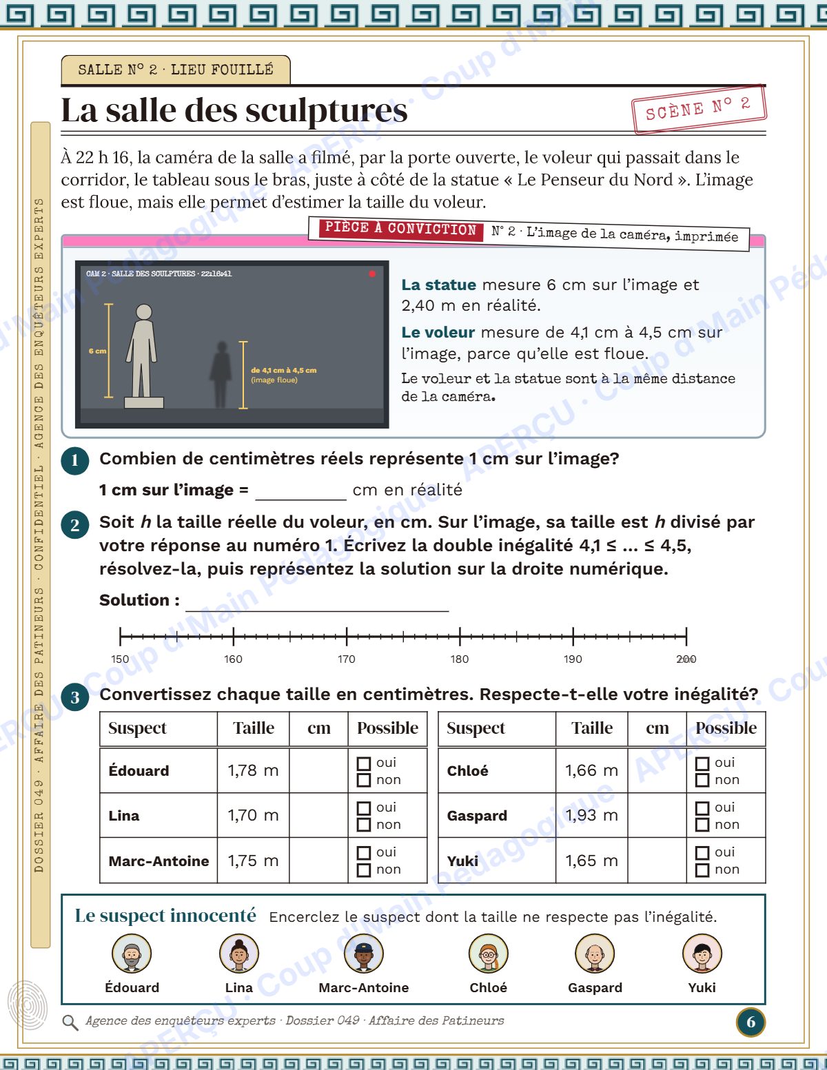 Page 6 — Enquête mathématique — 7e-8e année, le musée