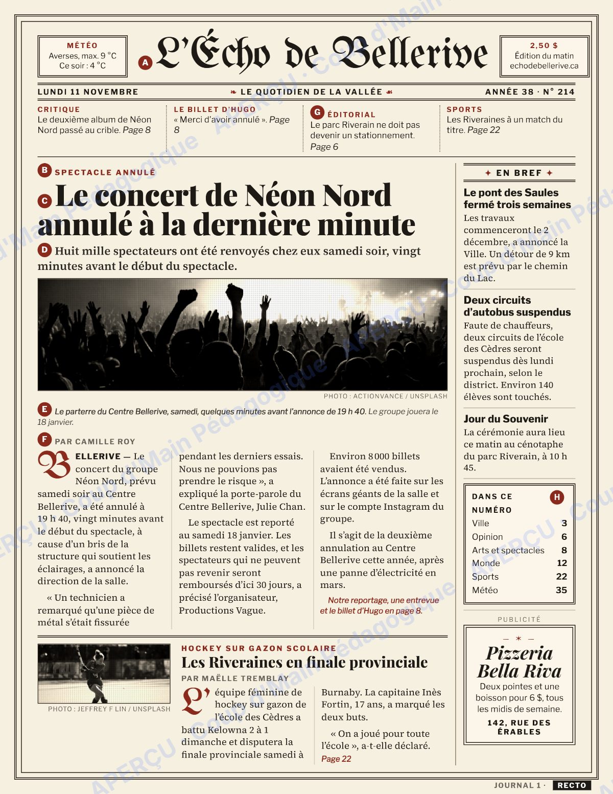 Page 8 — La presse écrite — 11e-12e année, cahier autonome