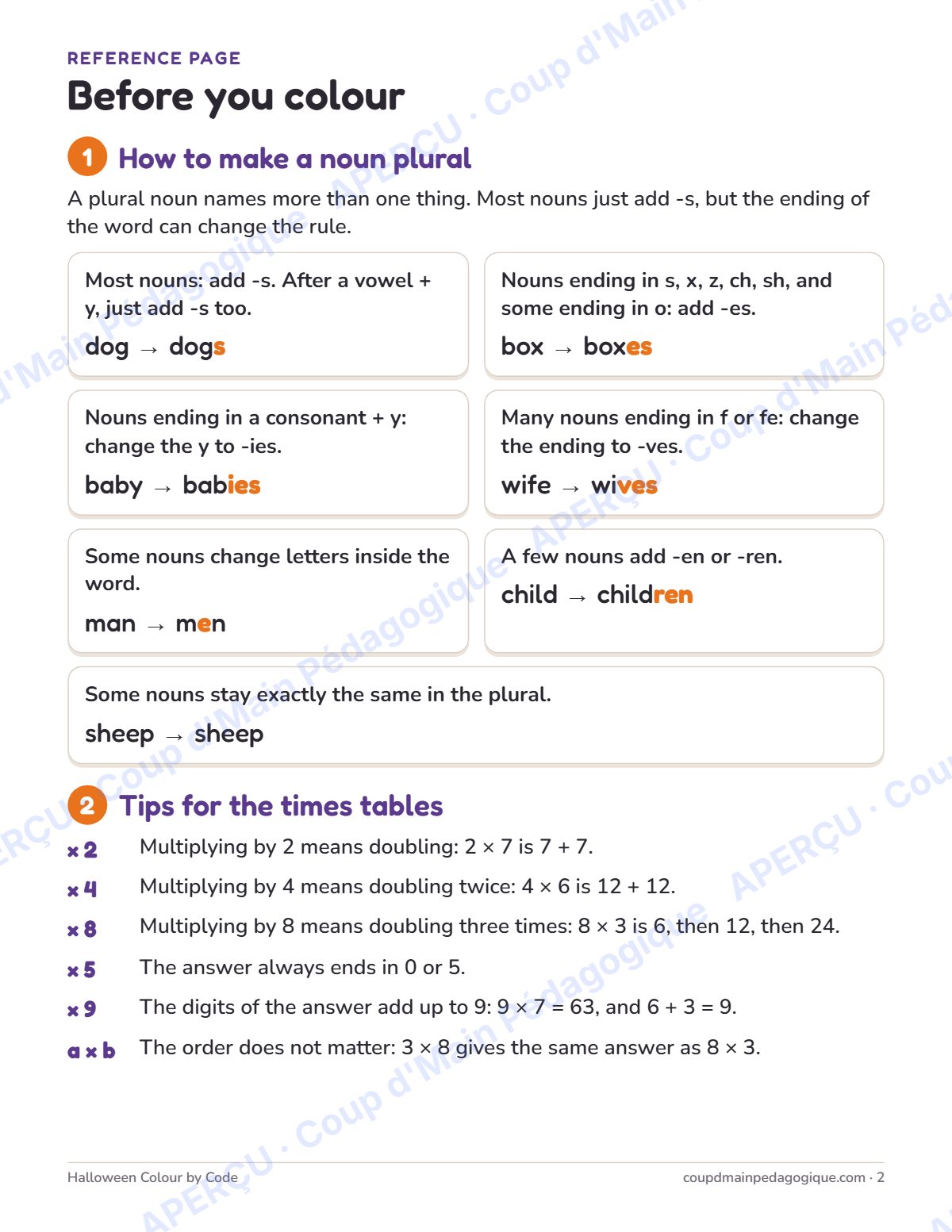 Page 2 — Coloriage magique d'Halloween (anglais) — gratuit