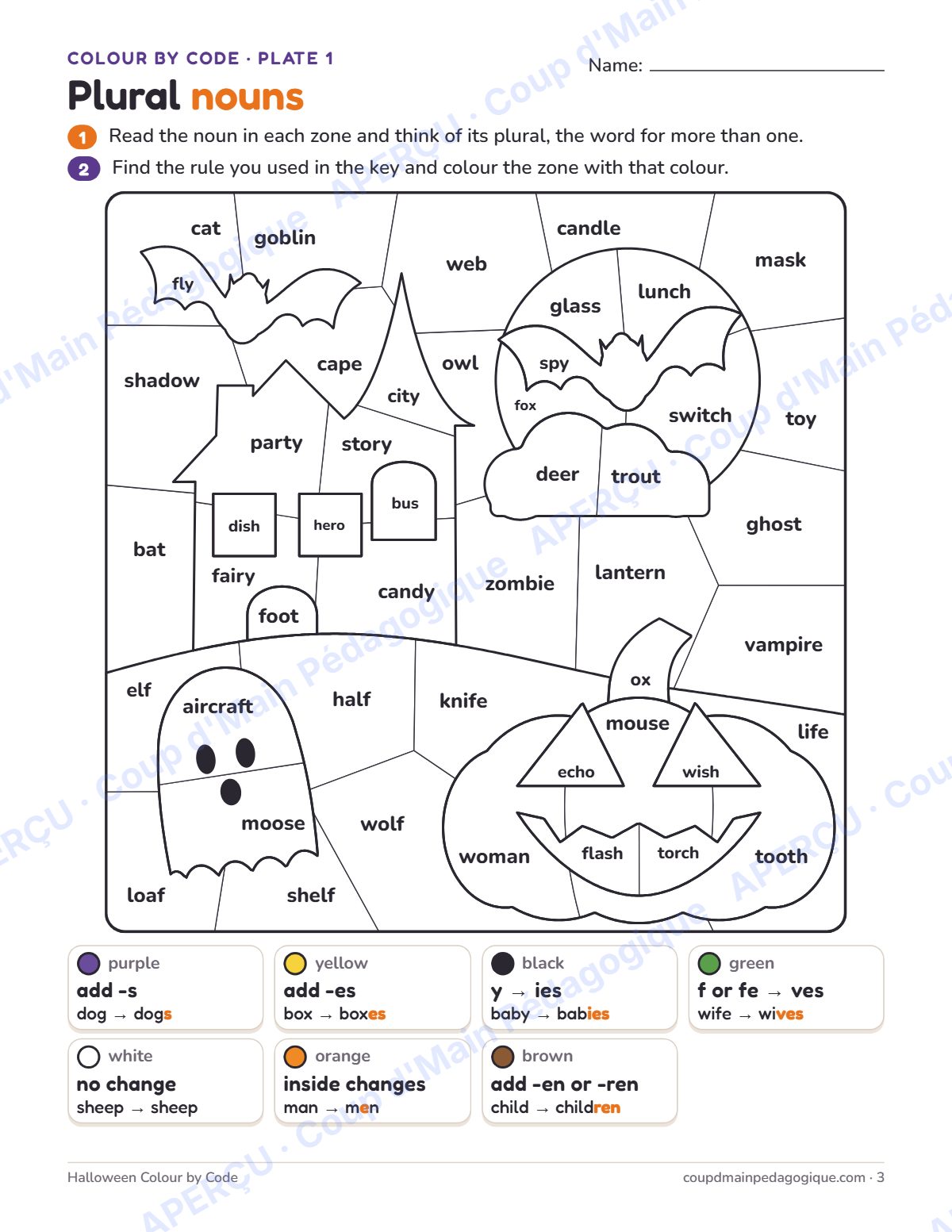 Page 3 — Coloriage magique d'Halloween (anglais) — gratuit