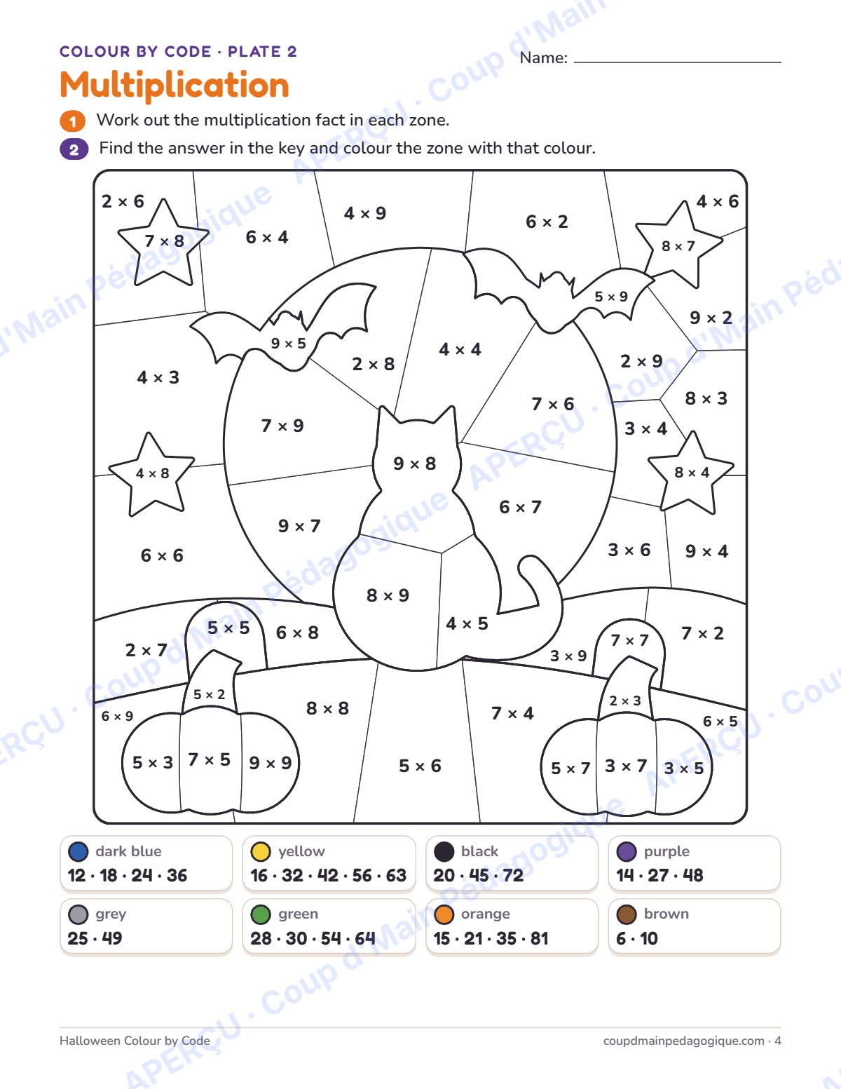 Page 4 — Coloriage magique d'Halloween (anglais) — gratuit