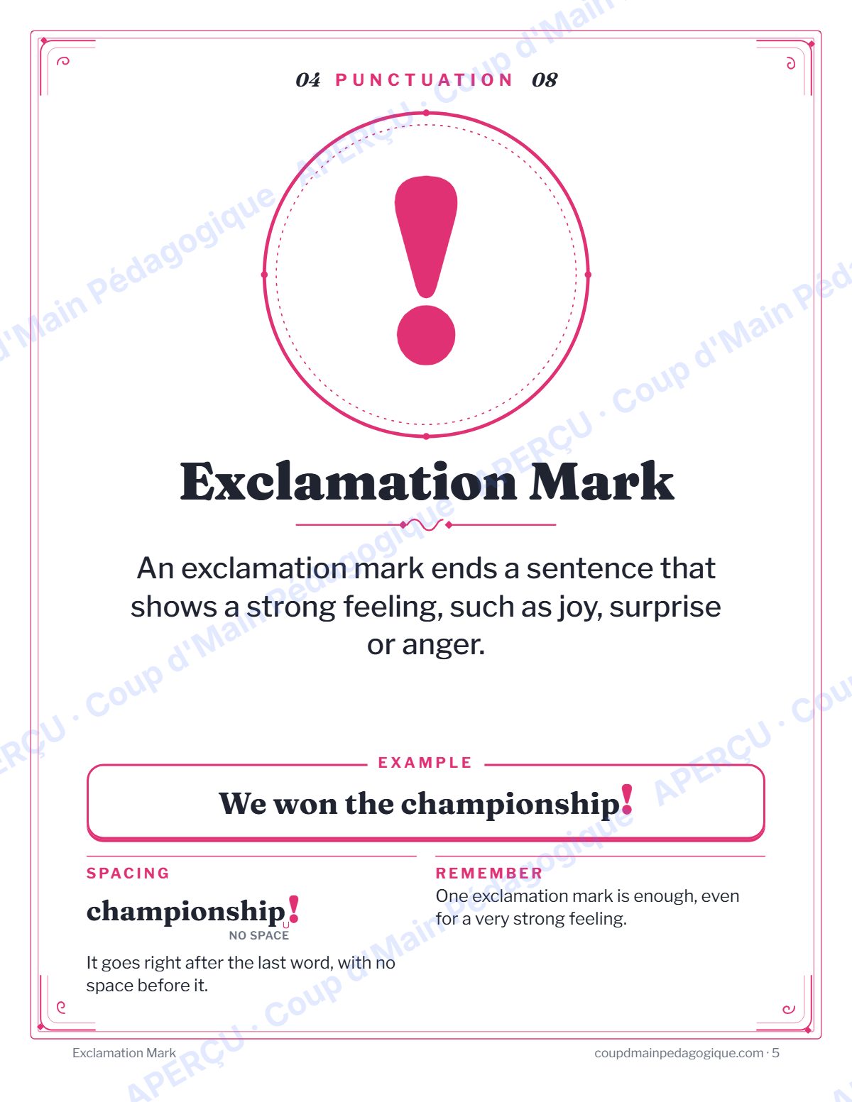 Page 5 — Affiches de ponctuation (anglais) — gratuit