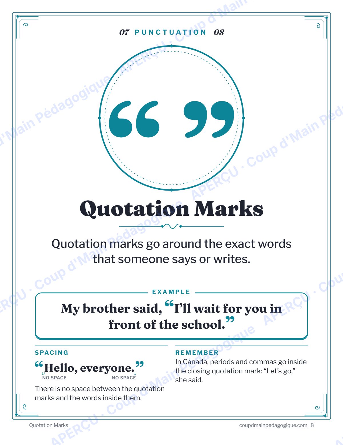 Page 8 — Affiches de ponctuation (anglais) — gratuit