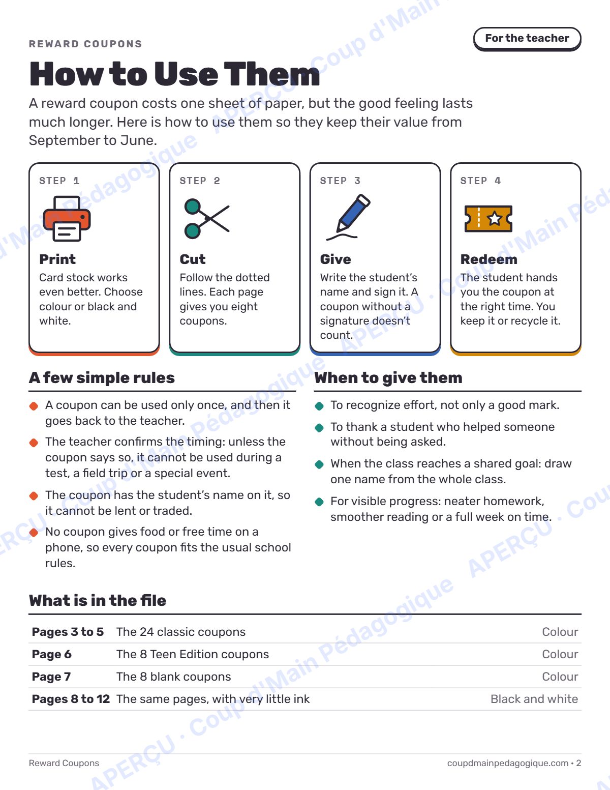 Page 2 — Coupons de récompense (anglais) — gratuit