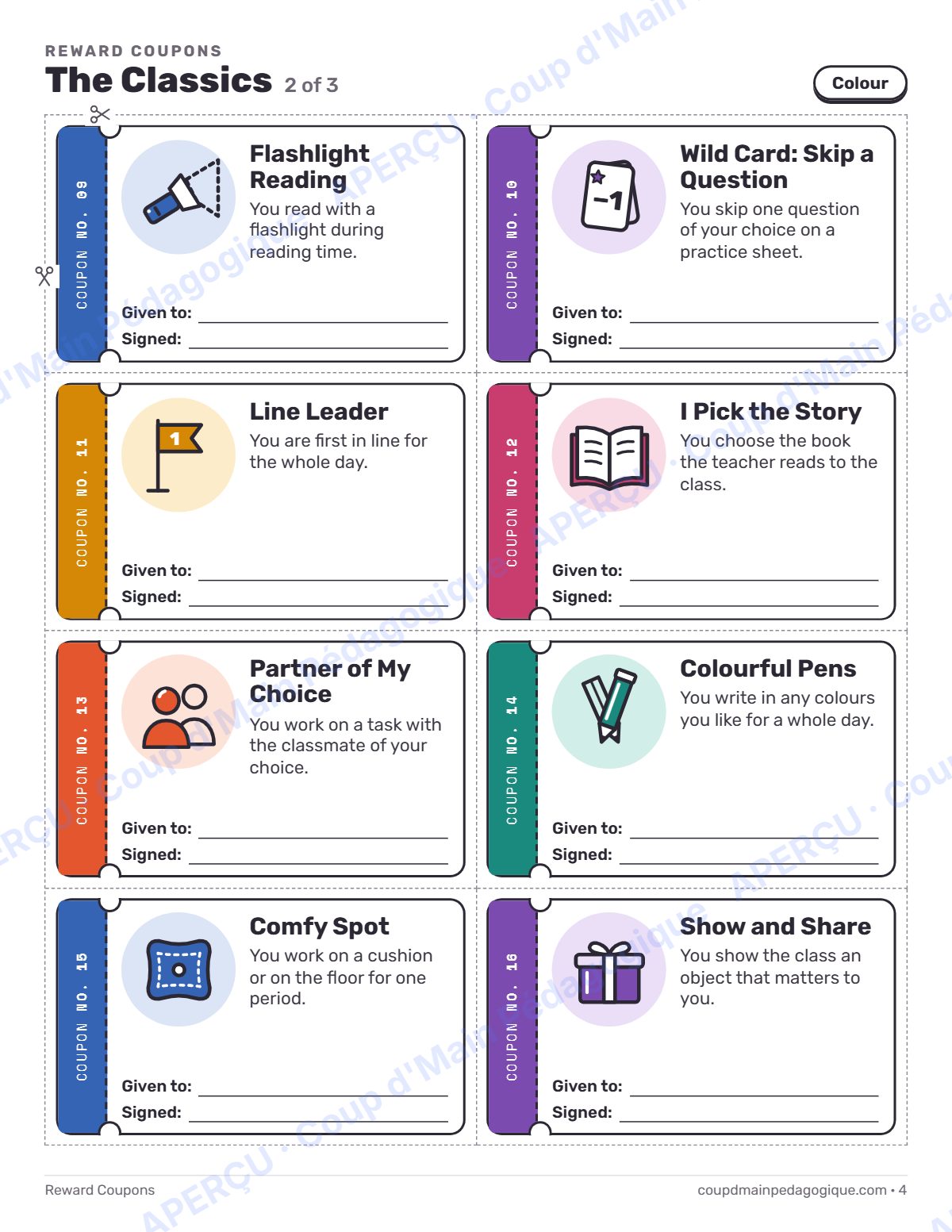 Page 4 — Coupons de récompense (anglais) — gratuit