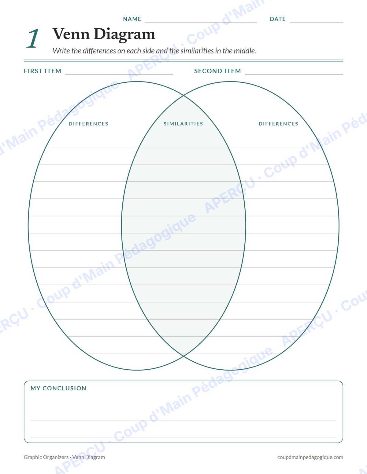 Page 2 — Organisateurs graphiques (anglais) — gratuit