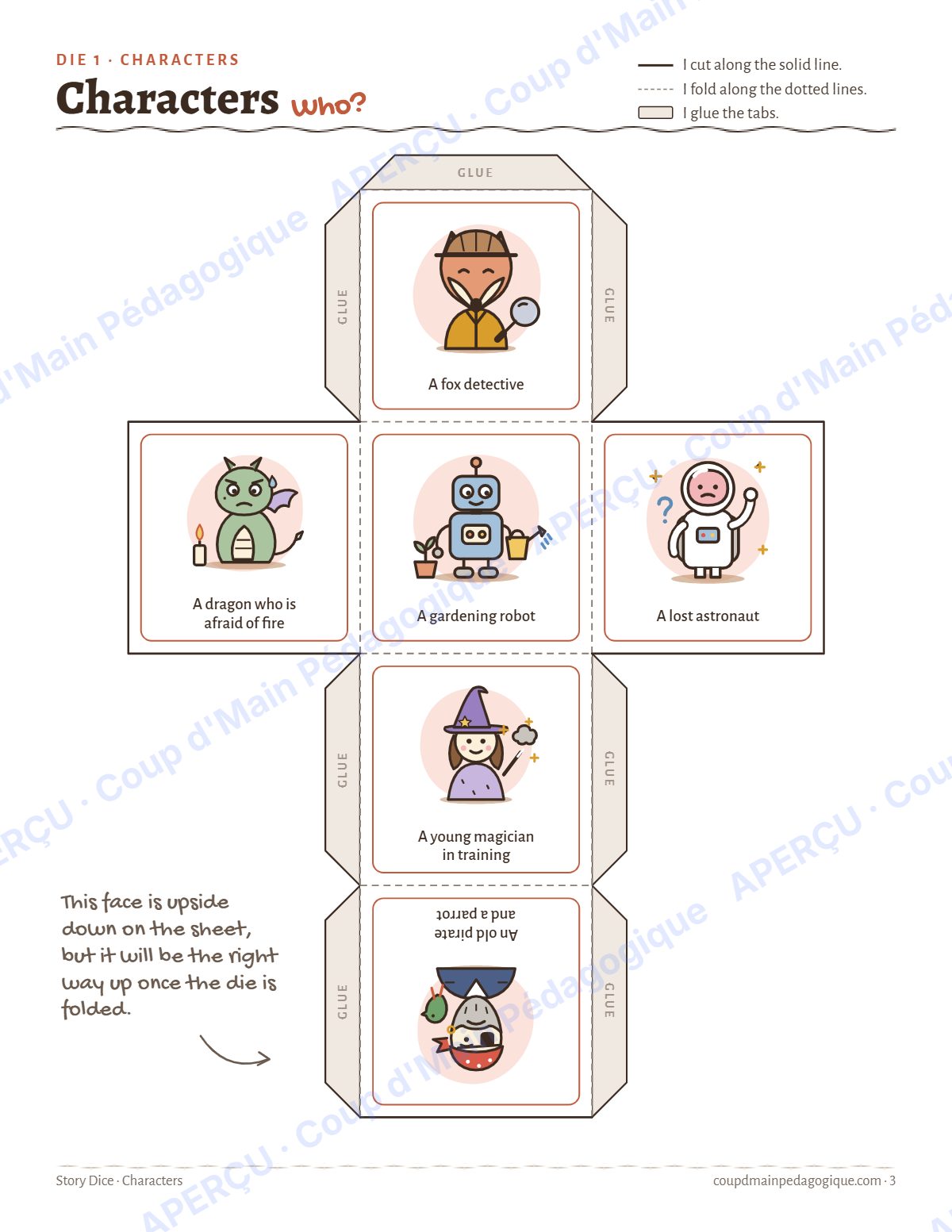 Page 3 — Dés à histoires (anglais) — gratuit