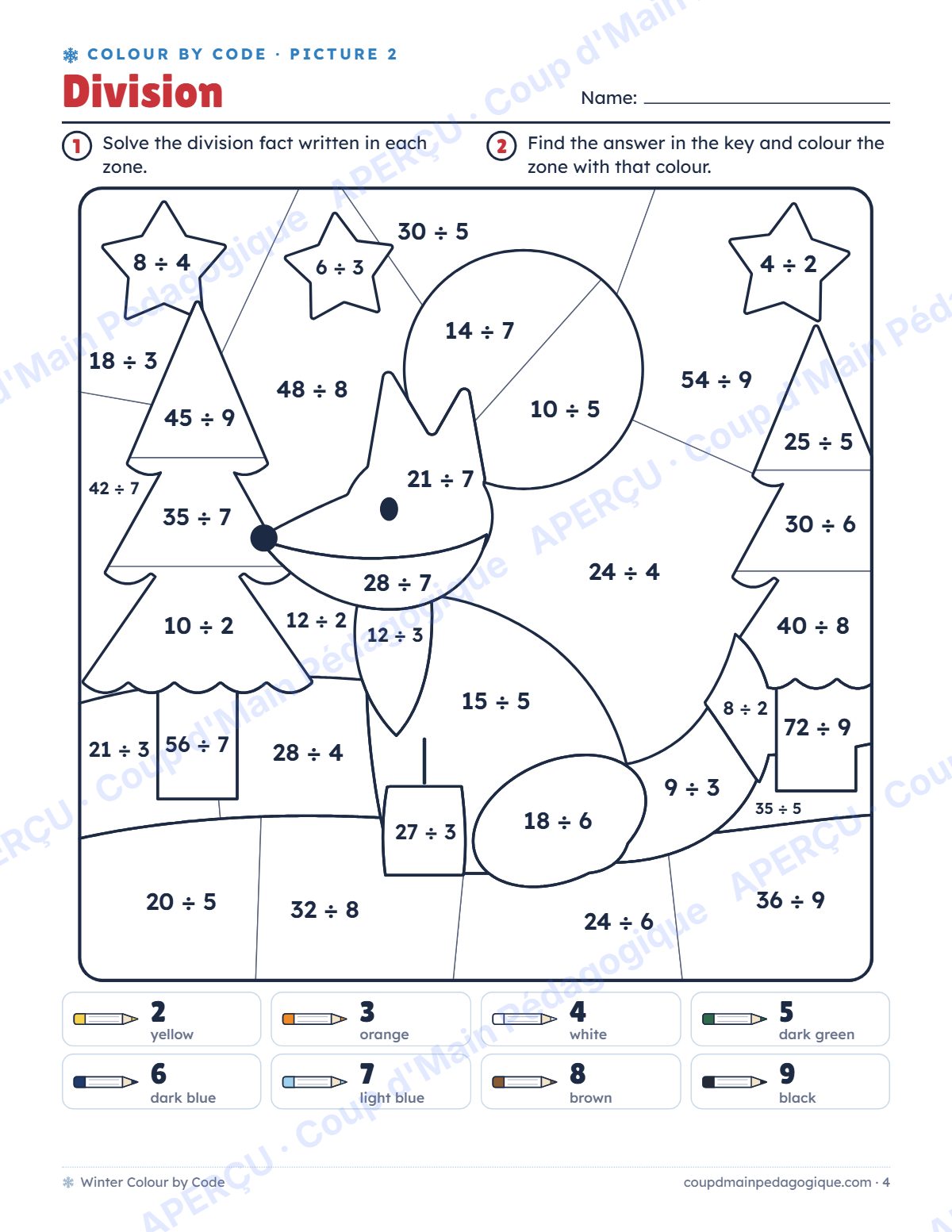 Page 4 — Coloriage magique d'hiver (anglais) — gratuit