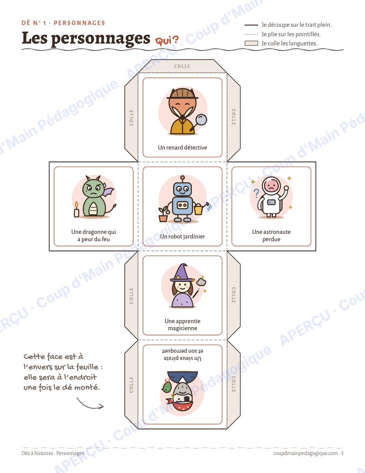 Page 3 — Dés à histoires — 3e-6e année, atelier d'écriture
