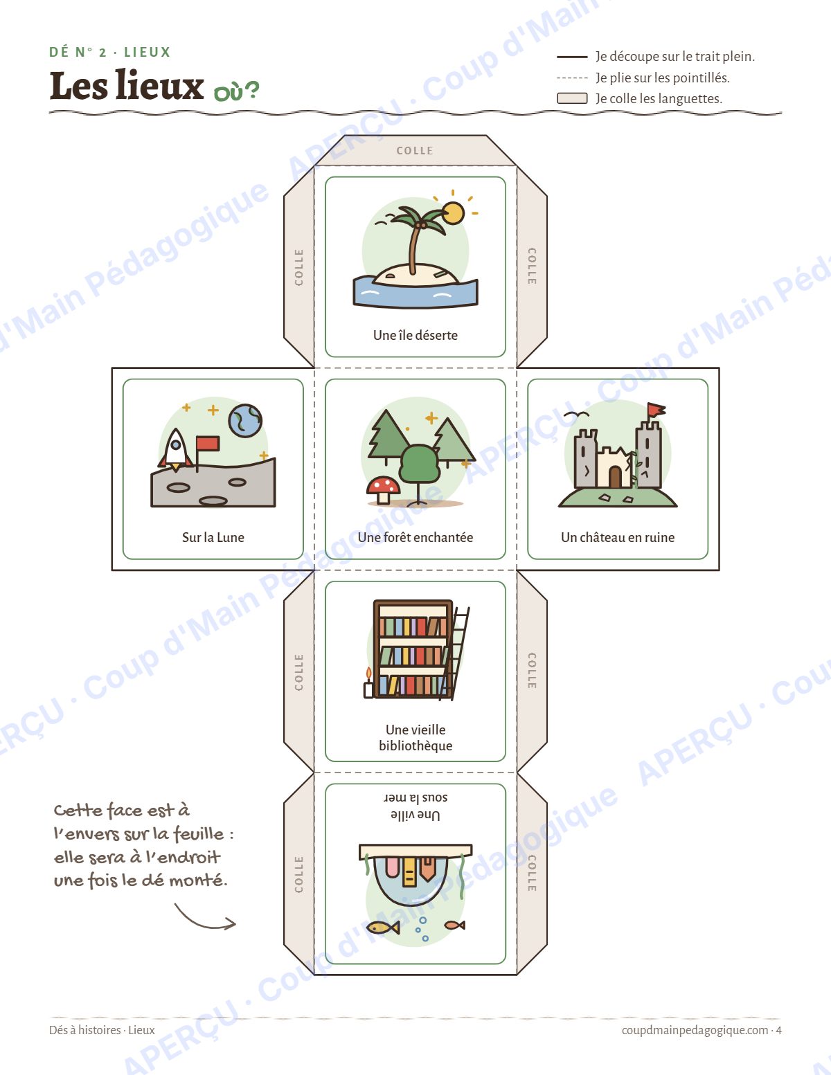 Page 4 — Dés à histoires — 3e-6e année, atelier d'écriture