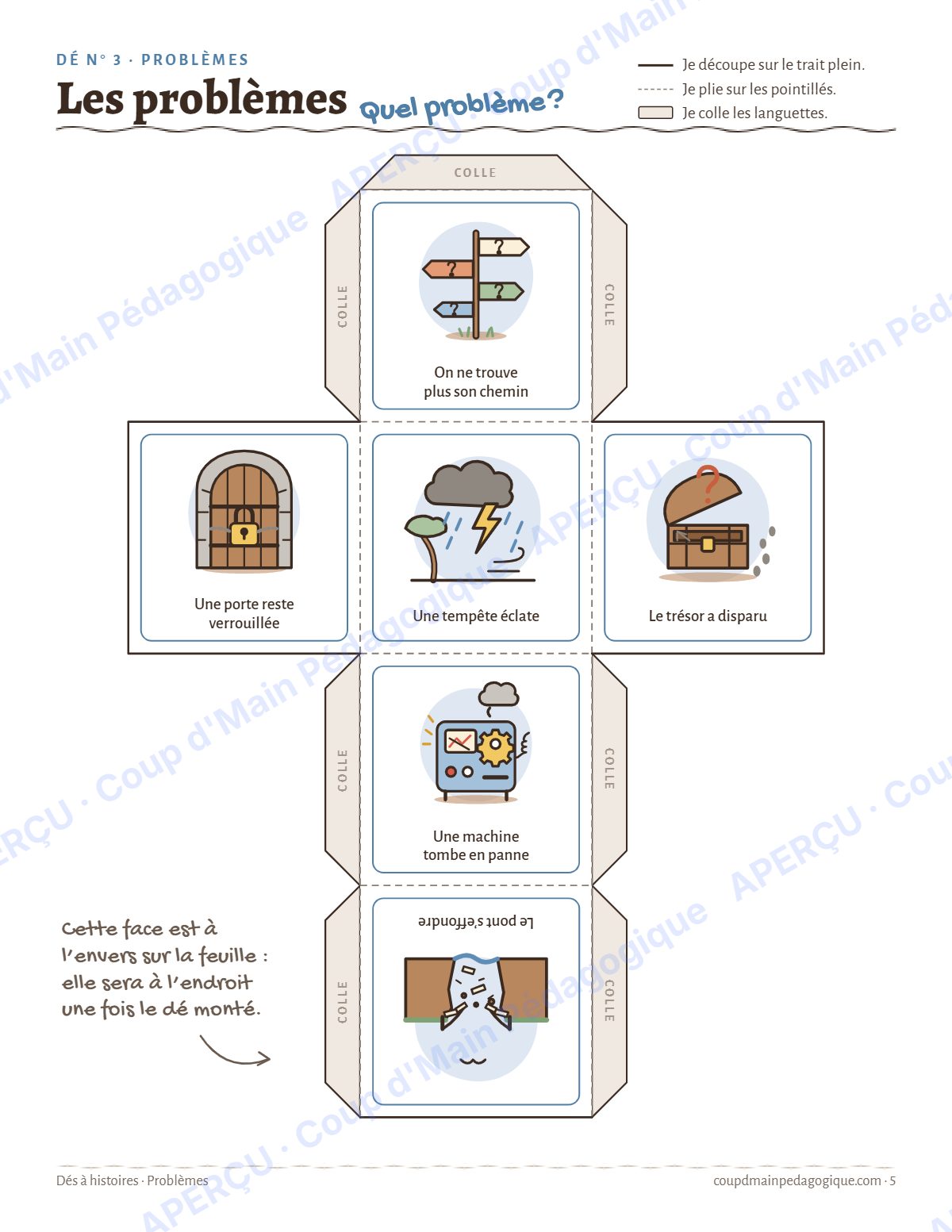 Page 5 — Dés à histoires — 3e-6e année, atelier d'écriture
