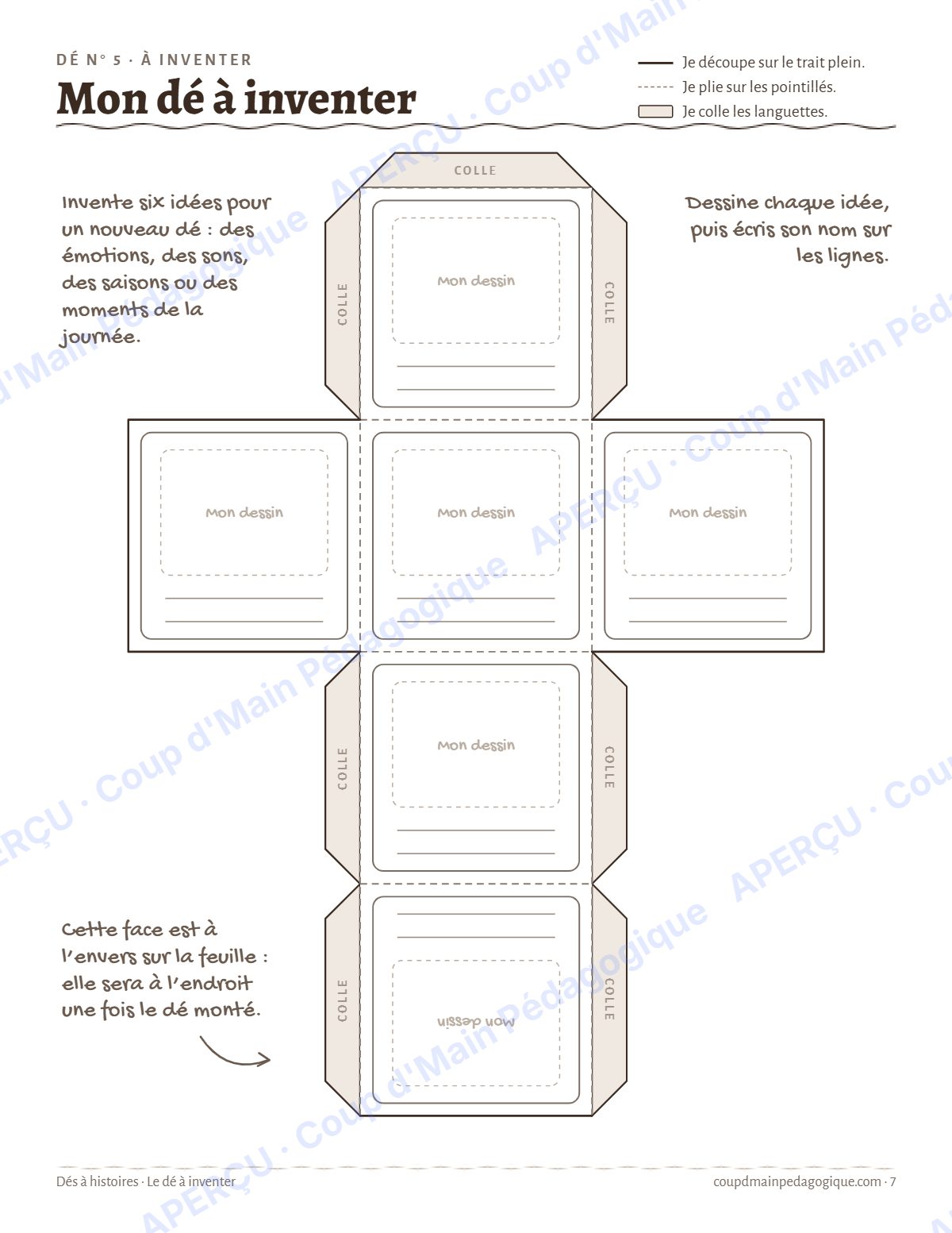 Page 7 — Dés à histoires — 3e-6e année, atelier d'écriture