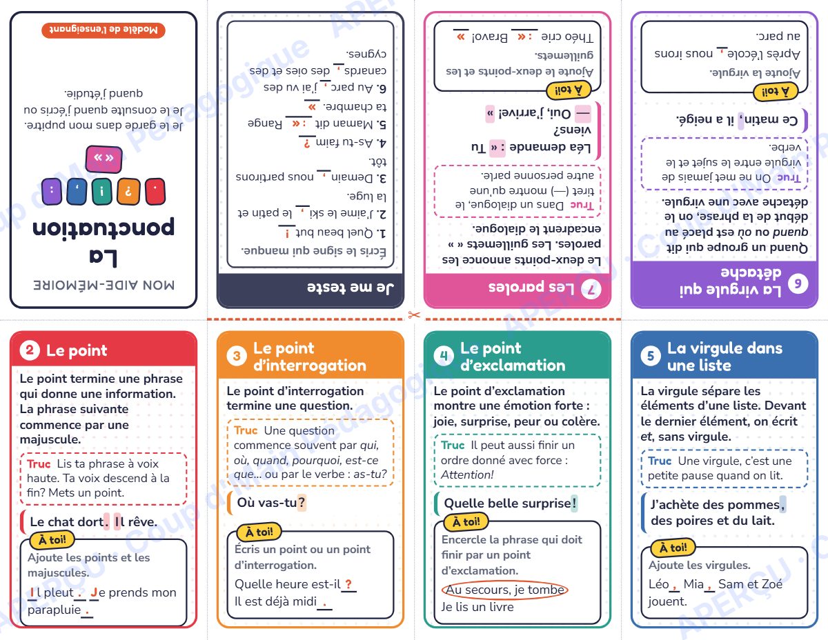 Page 3 — Mini-livre de la ponctuation — 4e-6e année, aide-mémoire
