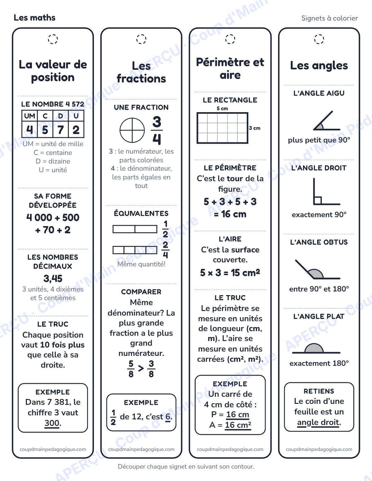 Page 2 — Signets de maths — 3e-6e année, aide-mémoire